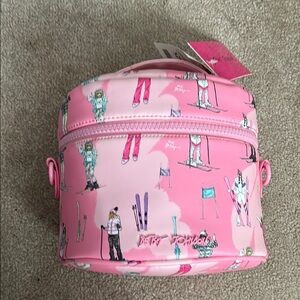 Betsey Johnson Pink Ski Print Makeup Travel Bag